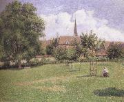 Camille Pissarro The House of the Deaf Woman and the Belfry at Eragny oil painting reproduction